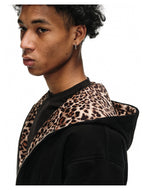 ANTIDOTE Leopard Print Lined Double-Zip Hoodie