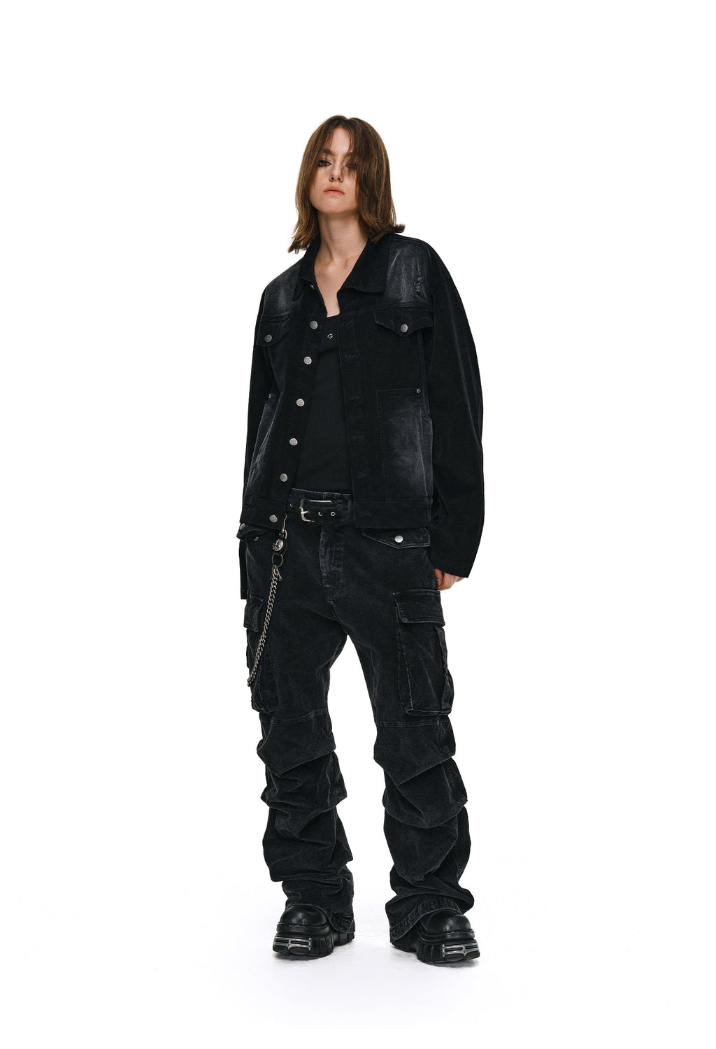 ANTIDOTE Distressed Washed Corduroy Work Jacket