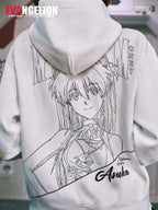 MEDM x EVA NEVER END Character Print Detachable Velcro Patch Zip Up Hoodie