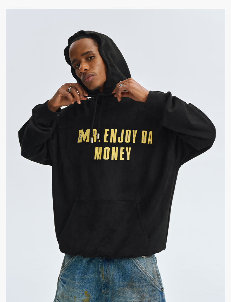 MEDM Basic Letter Logo Suede Hoodie