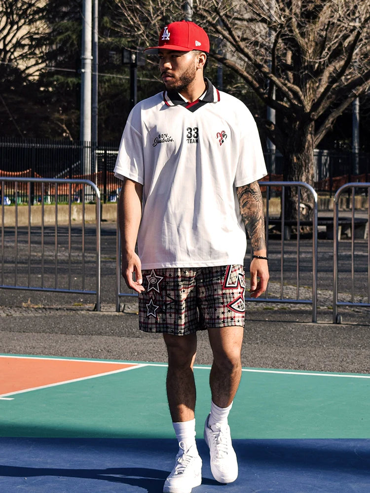 JUST VIBE Logo Soccer Jersey Polo Shirt
