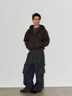 LIBERAFIT Wool Sherpa Hooded Zip Up Jacket