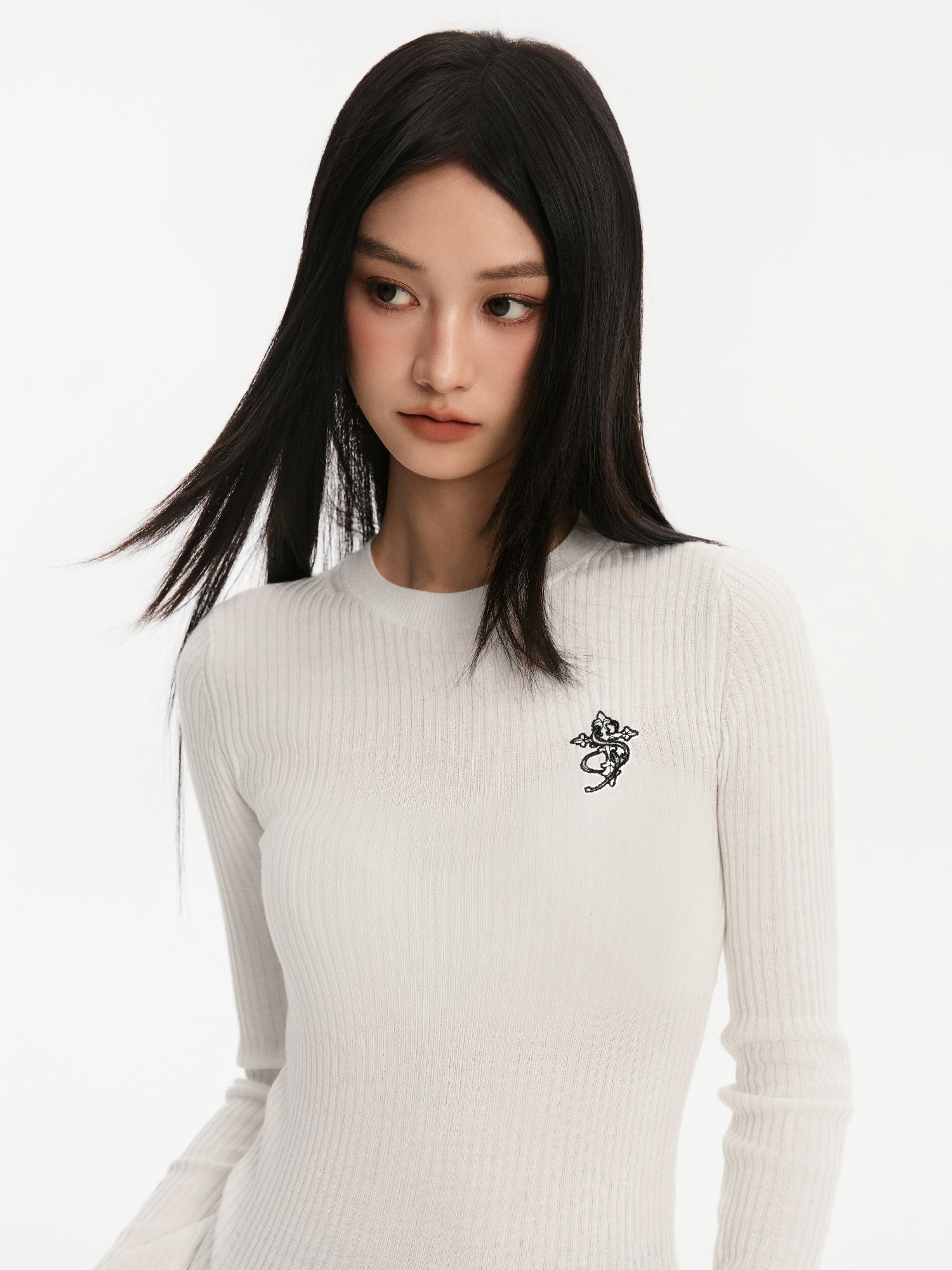 Small Town Kid Basic Slim Fit Thermal Knit Sweater