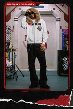 MEDM x EVA NEVER END Character Print Logo Embroidered Fur Hood Zip Up Hoodie