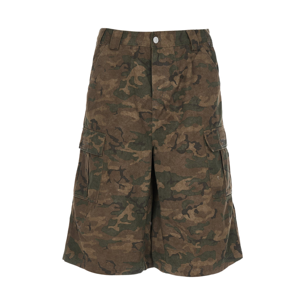 STEEPC Camouflage Distressed Cargo Baggy Shorts