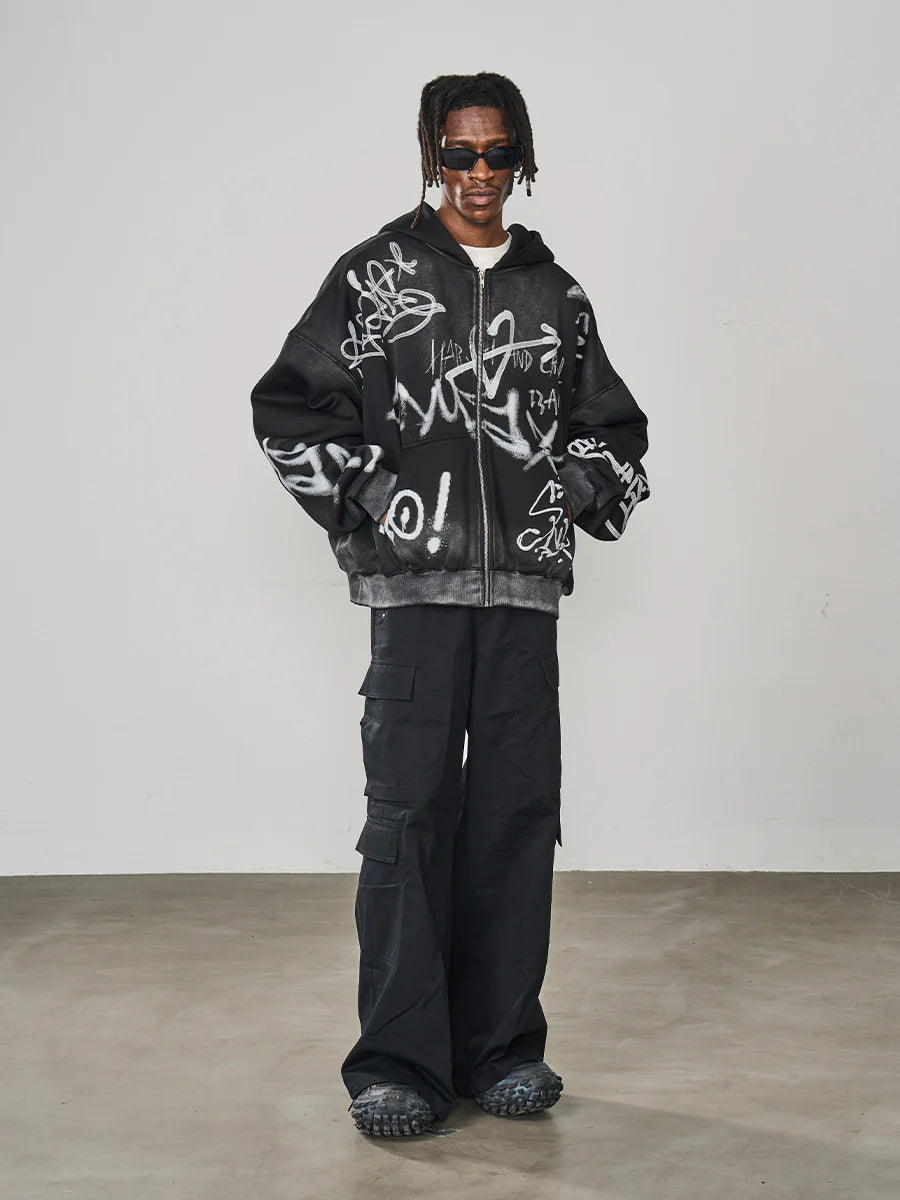 Harsh and Cruel Spray Paint Washed Hoodie