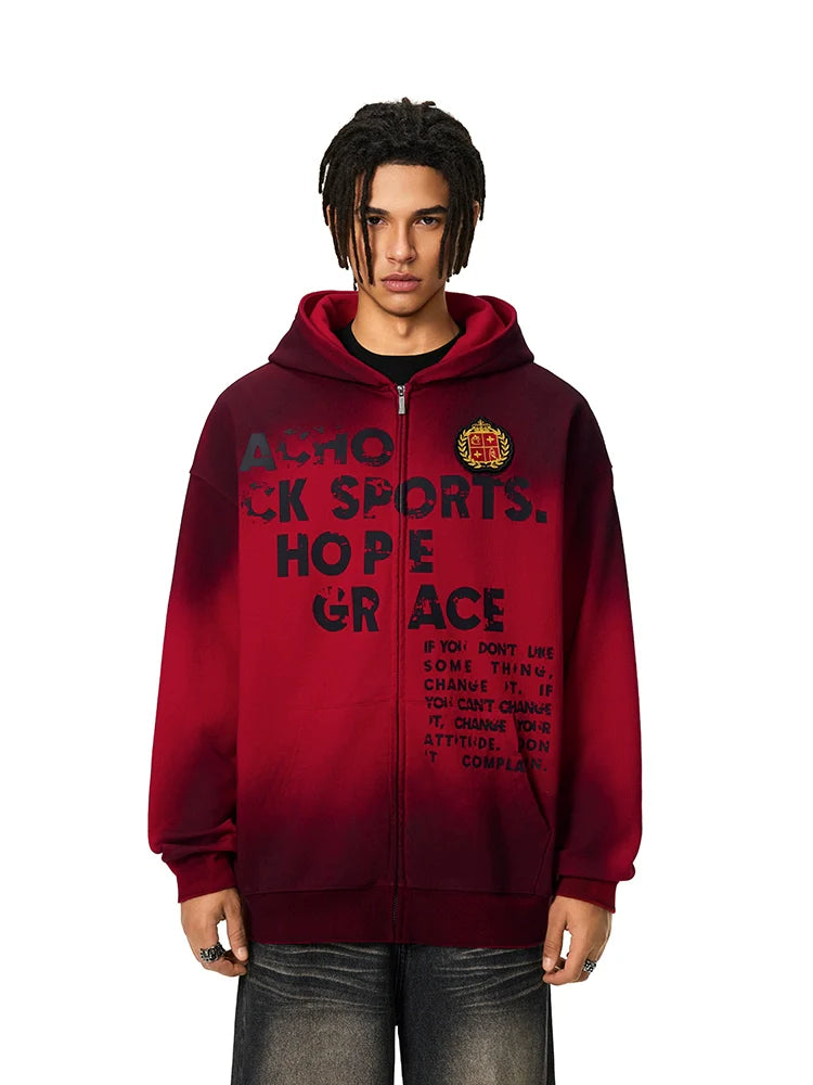 Achock Gradation Zip Up Hoodie