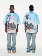 Harsh and Cruel Hawaiian Beach Logo Cuban Shirt