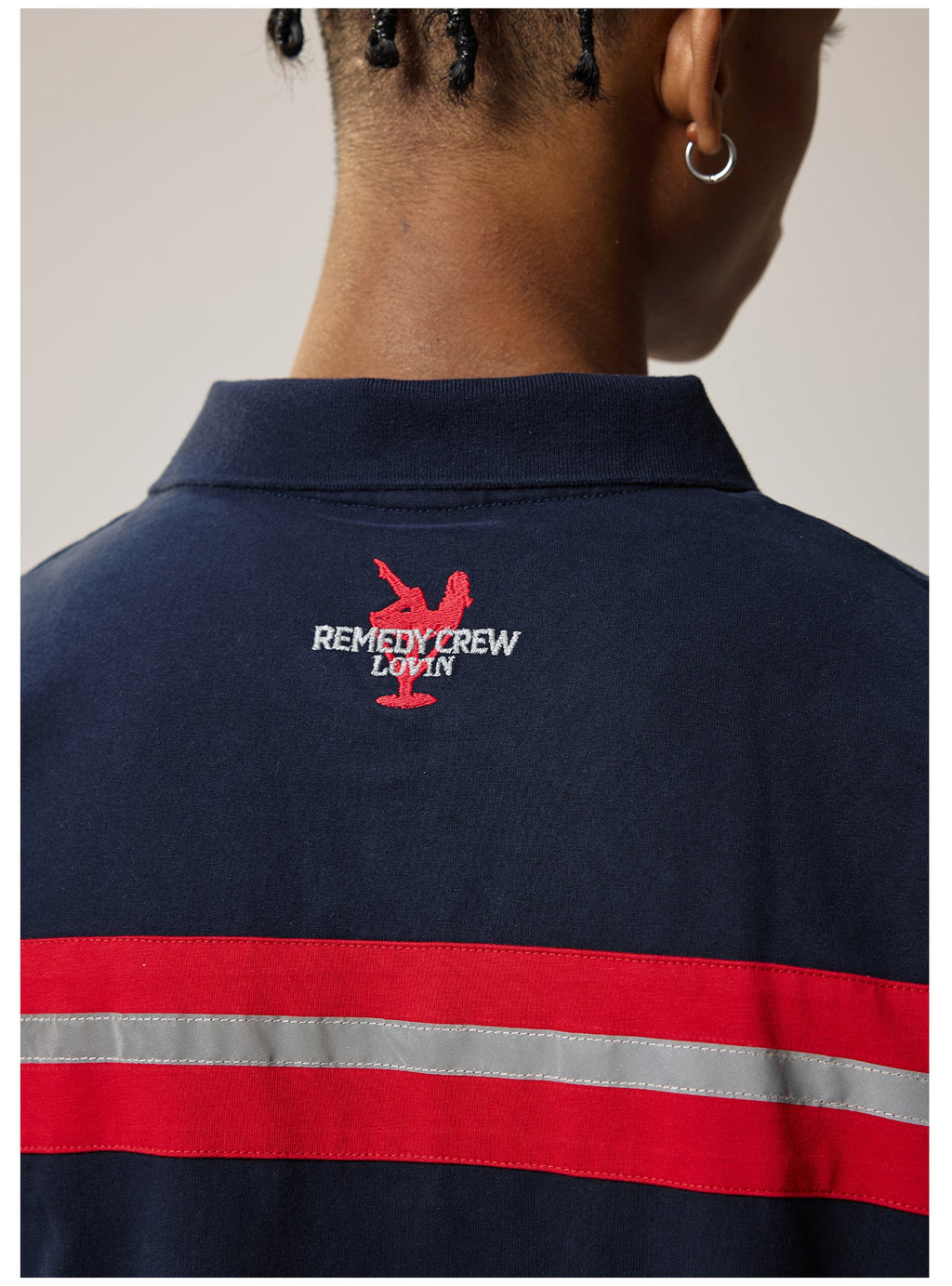 Remedy Cocktail Glass Girl Embroidery Polo Shirt