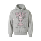 YADcrew Pearl Embellished Candlestick Hoodie