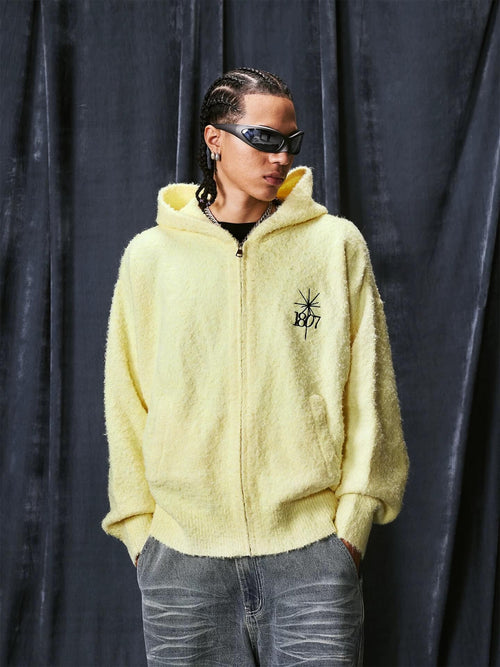 1807 STILLGOING Jacquard Knit Zip Up Hoodie