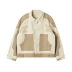 JHYQ Contrast Color Stitching Printed Canvas Work Jacket