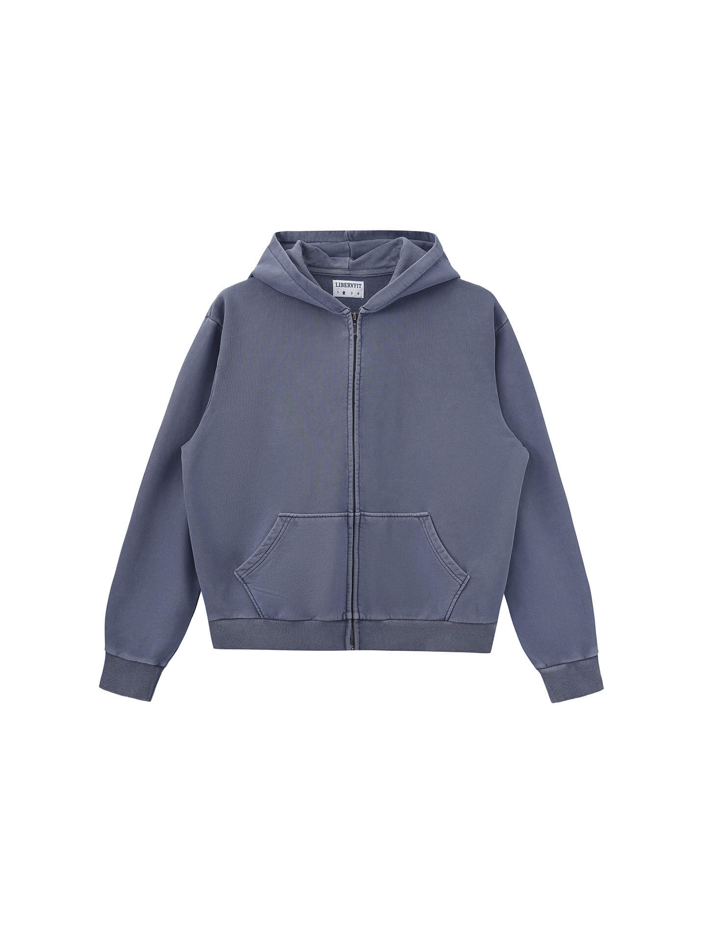 LIBERAFIT Vintage Dyed Zip Up Hoodie