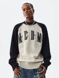 MEDM Color-Blocked Raglan Sleeve Knit Sweater