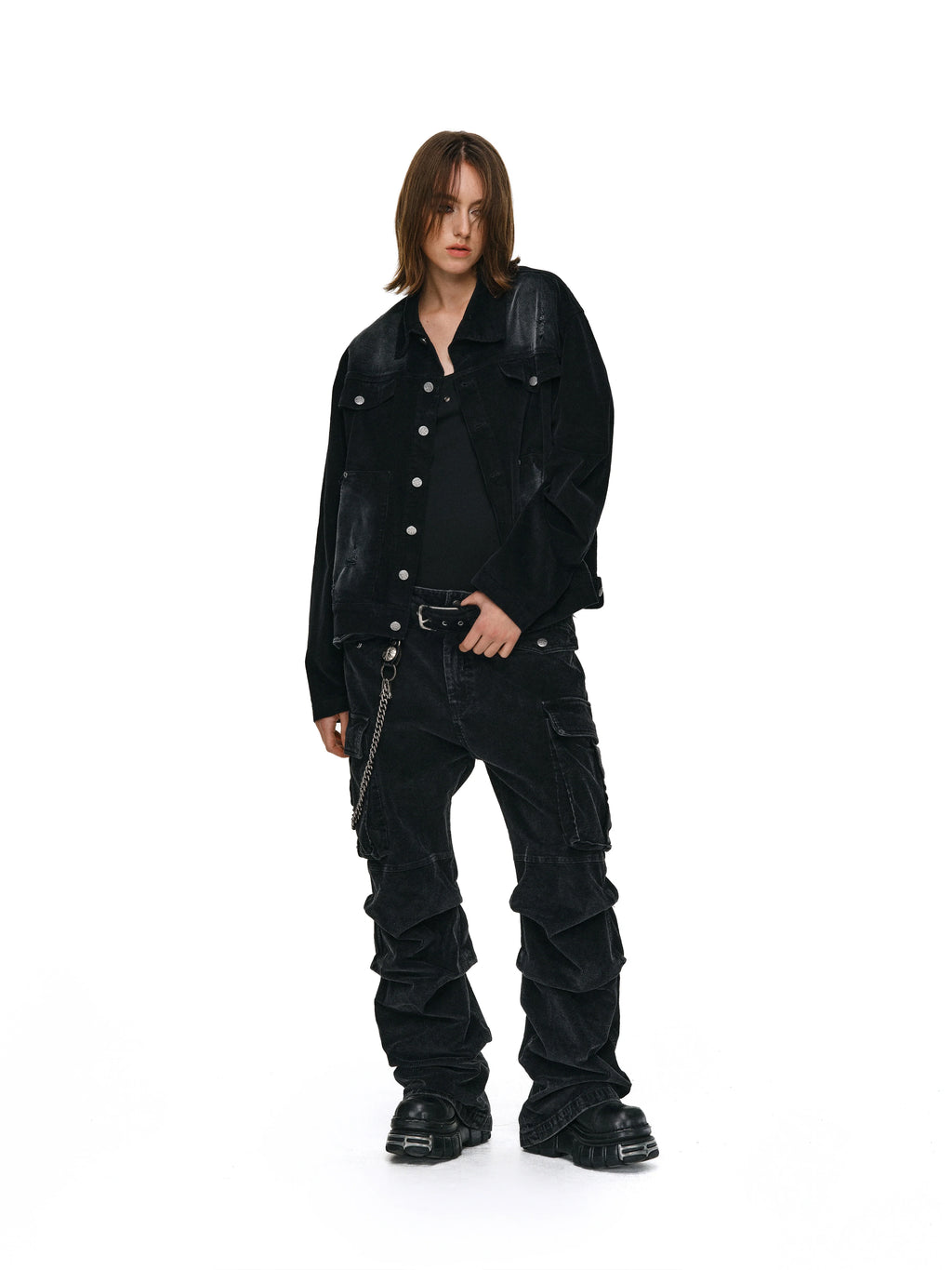 ANTIDOTE Distressed Washed Corduroy Work Jacket