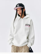 MEDM Basic One Point Embroidered Logo Oversized Hoodie
