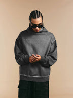 1807 Angel Printed Washed Ash Hoodie