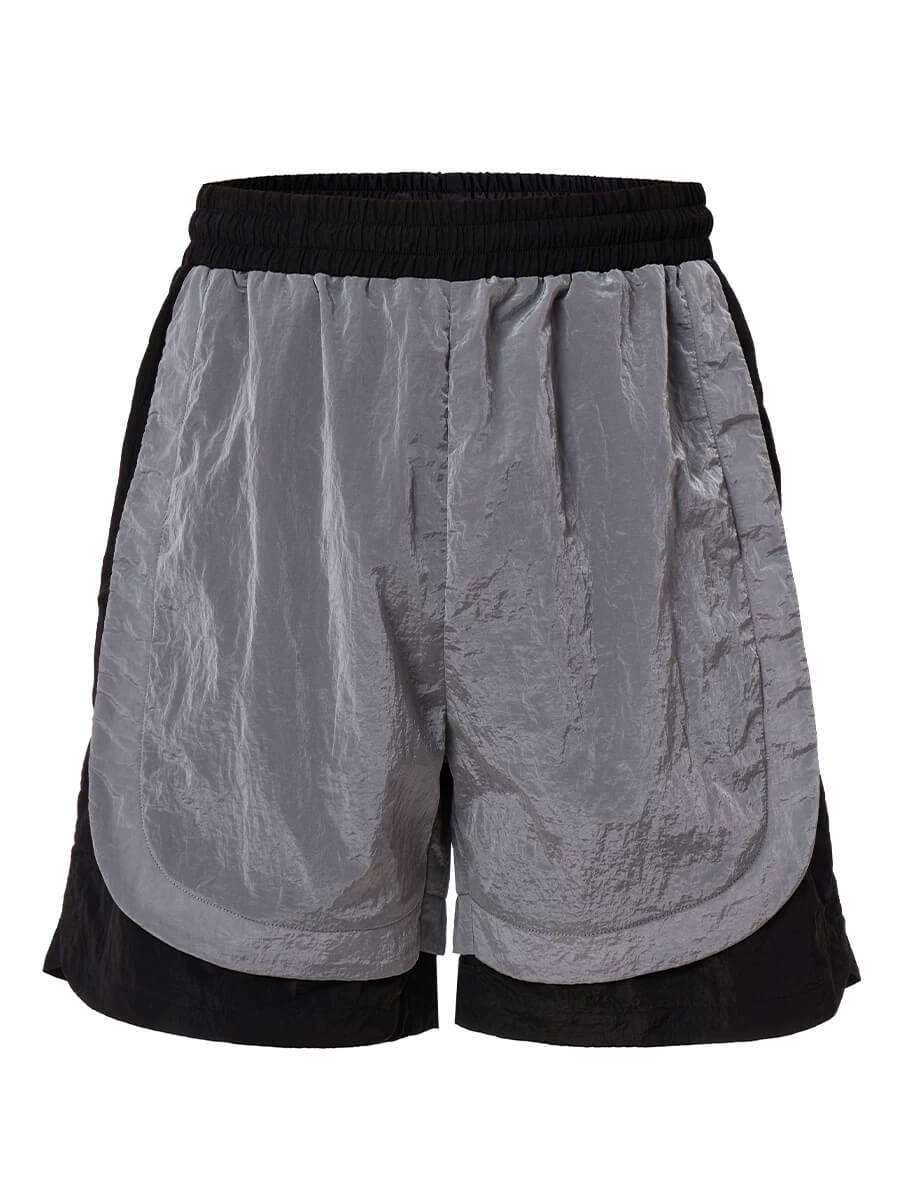 F2CE Metallic Nylon Patchwork Shorts