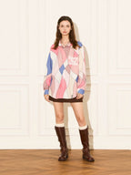 EMPTY REFERENCE Wave Multi Color Block Long Sleeve Shirt