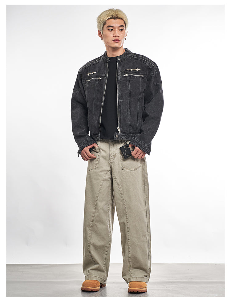 F3F Select Metal Decoration Washed Denim Jacket