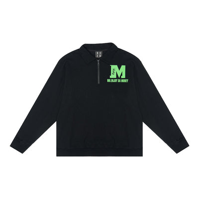 MEDM Waffle Half Zipper Polo Shirt