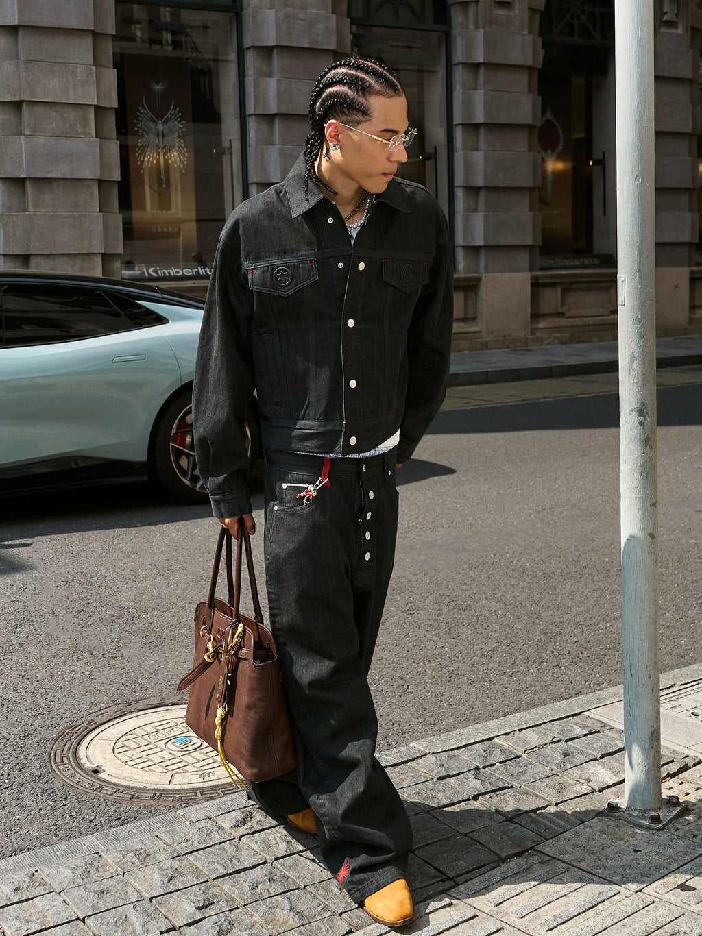 STEEPC Embossed Logo Denim Jacket