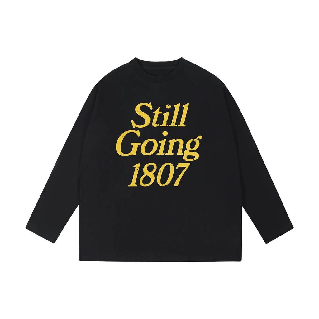 1807 STILLGOING Vintage Flocked Print Long Sleeve Tee