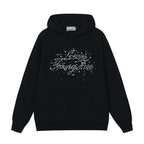 Harsh and Cruel Handwritten Font Pearl Embellished Crafted Hoodie