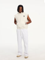Small Town Kid Basic Embroidered Logo Sleeveless Hoodie