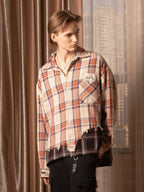 SOD Co. Distressed Layered Plaid Long Sleeve Shirt