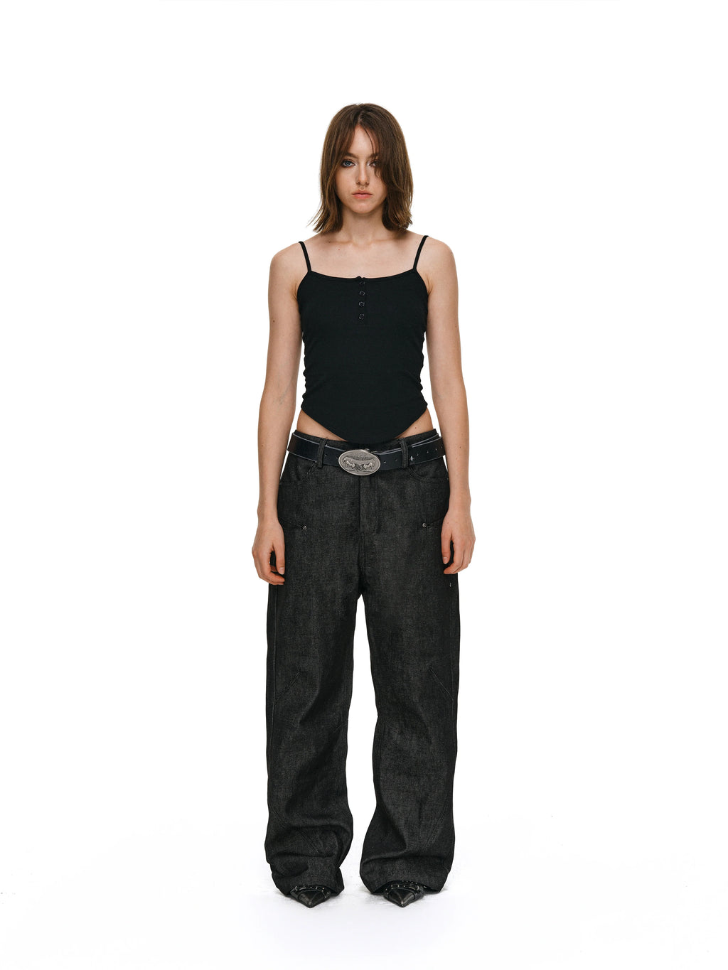 ANTIDOTE Studded Slash Pocket 3D Cut Jeans