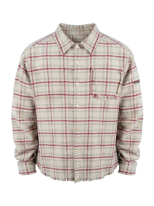 ANTIDOTE Destroyed Plaid Long-Sleeve Shirt