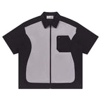 Harsh and Cruel Contrast Stitching Deconstructed Zipper Shirt