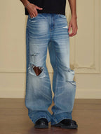 YADcrew Vintage Whiskered Washed Distressed Jeans