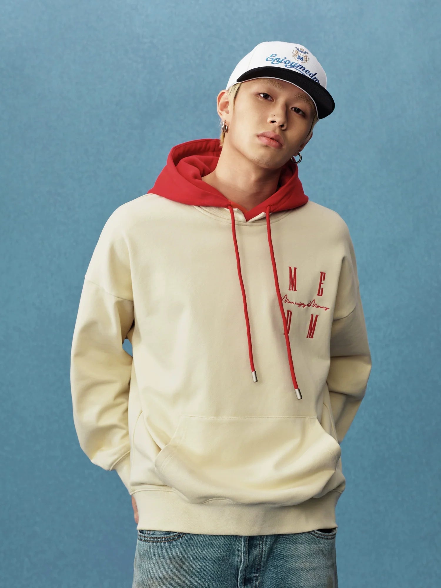 MEDM Layered Look Color Block Hoodie