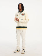 Small Town Kid 3D Embroidered Badge Fake Two-Piece Long-Sleeve Polo