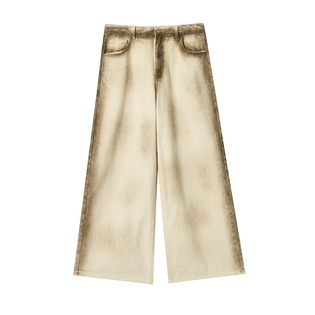 JHYQ Old Dirty Dyed White Baggy Jeans