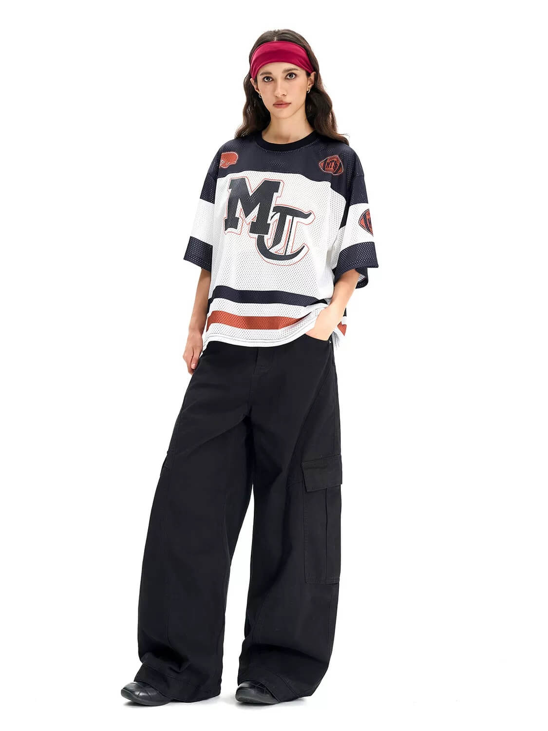 F3F Select Football Print Color Block Mesh Short Sleeve Jersey