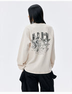 MEDM Angel Print Waffle Long Sleeve Tee