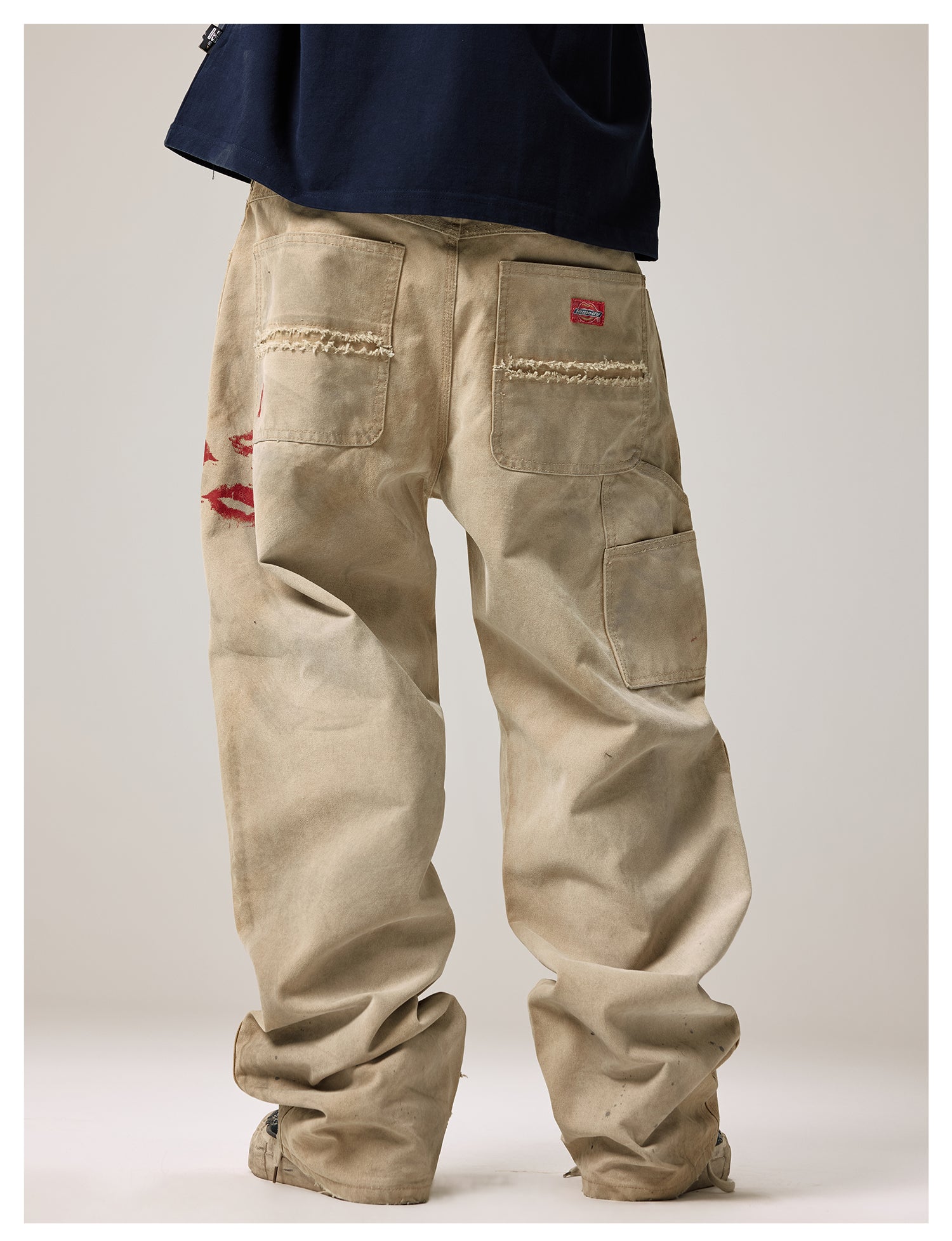 Remedy Kiss Mark Distressed Hole Work Painter Pants