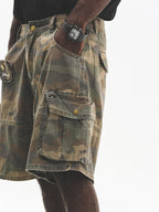 UNTILWERICH Camouflage Multi Pocket Work Cargo Shorts