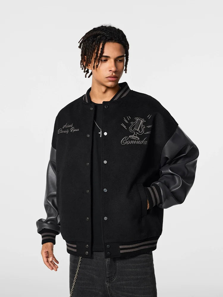 Achock Goddess Embroidery Varsity Jacket