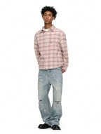 ANTIDOTE Destroyed Plaid Long-Sleeve Shirt
