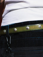 Remedy Washed Color Metal Studded Leather Belt