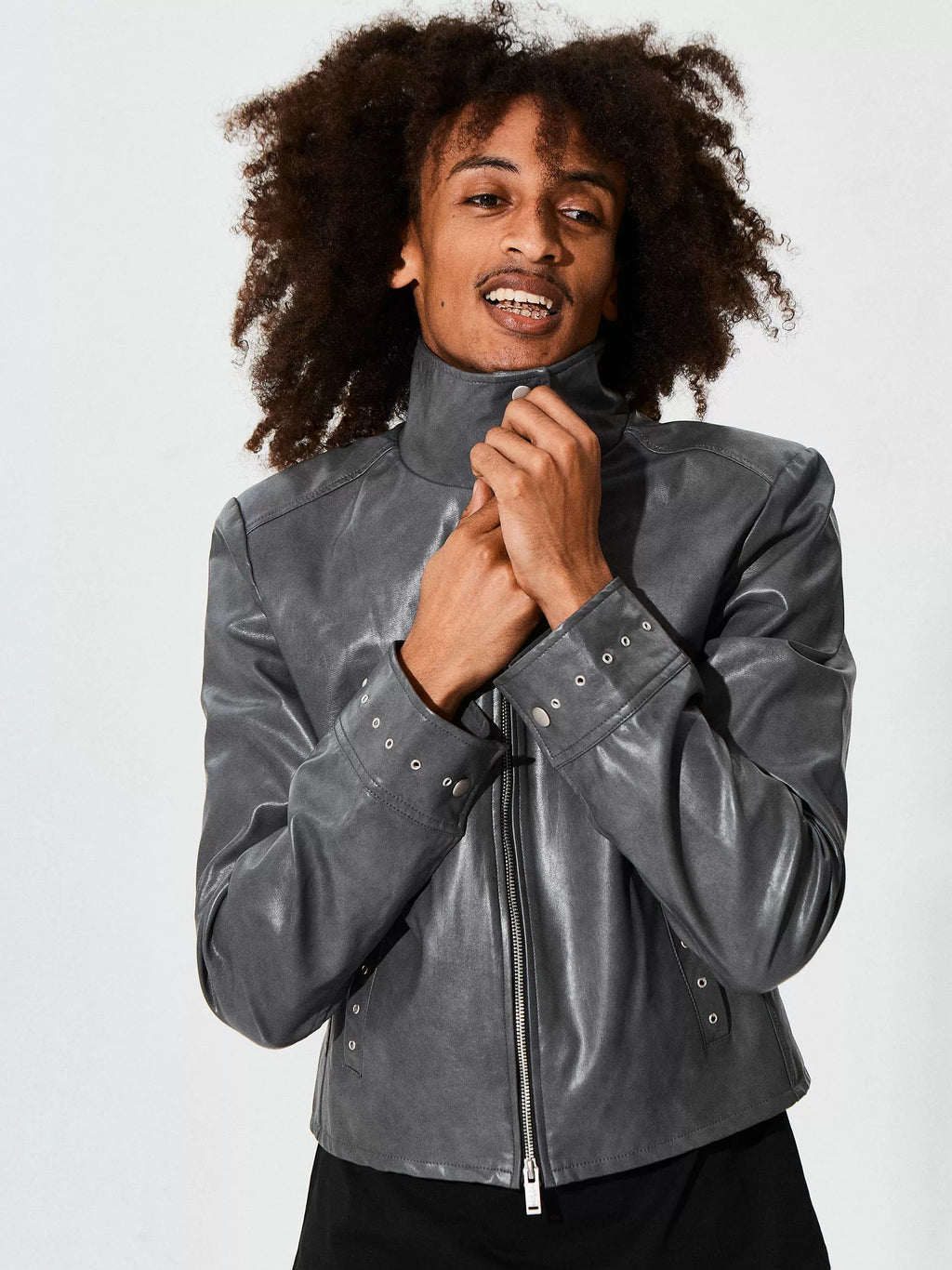 KARMANISTIC Racing Short Leather Jacket