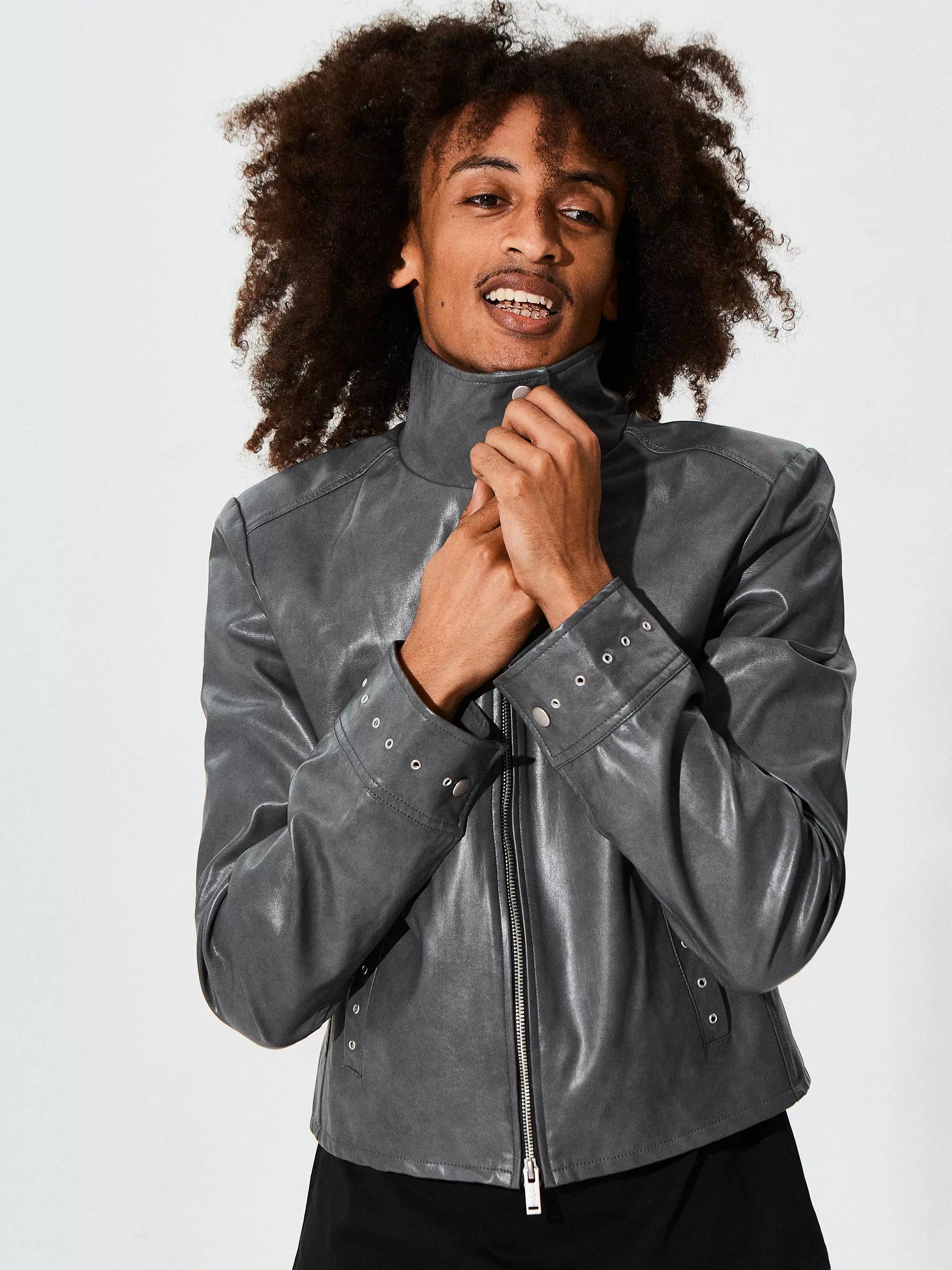 KARMANISTIC Racing Short Leather Jacket