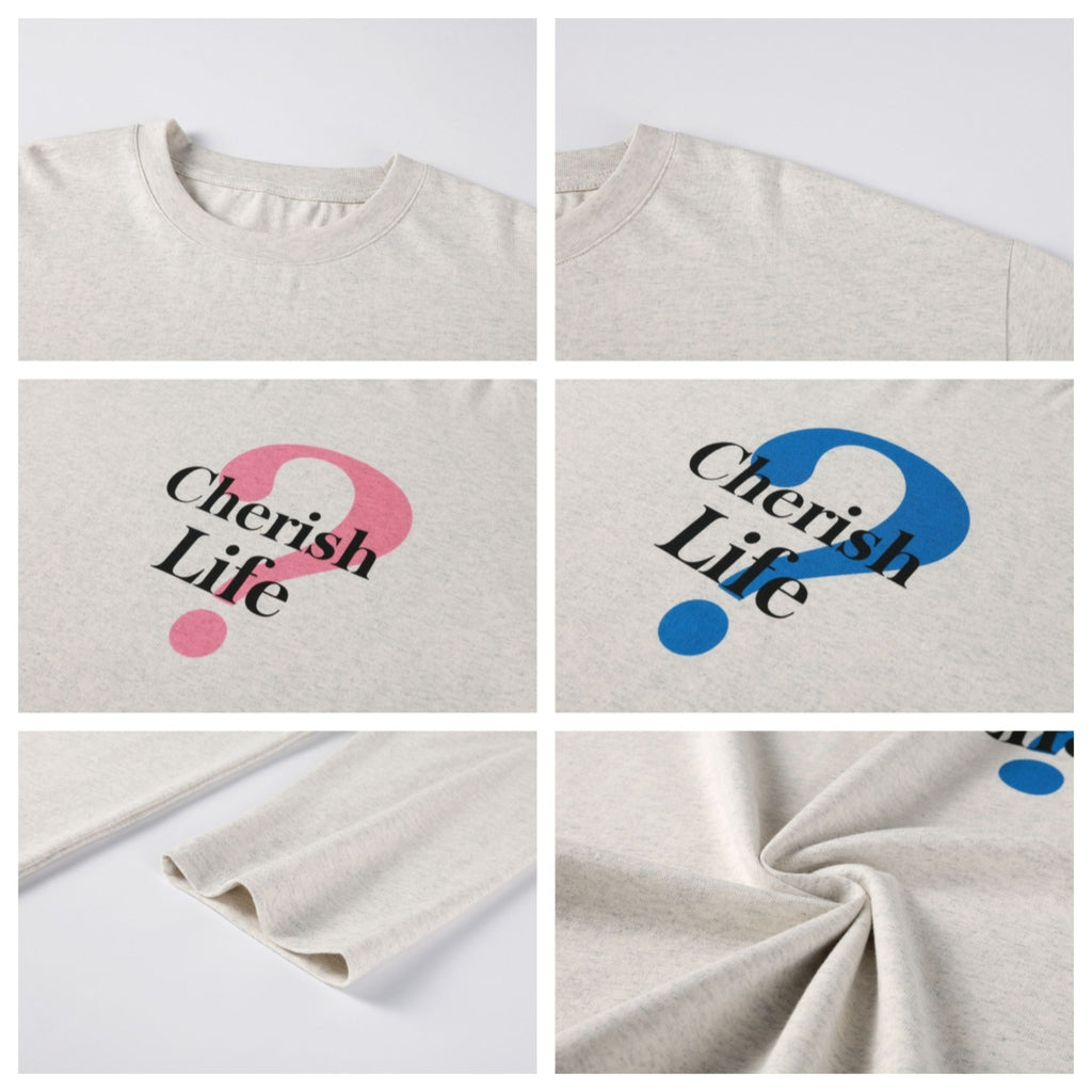 NOVACAM Question Mark Print Long Sleeve Tee