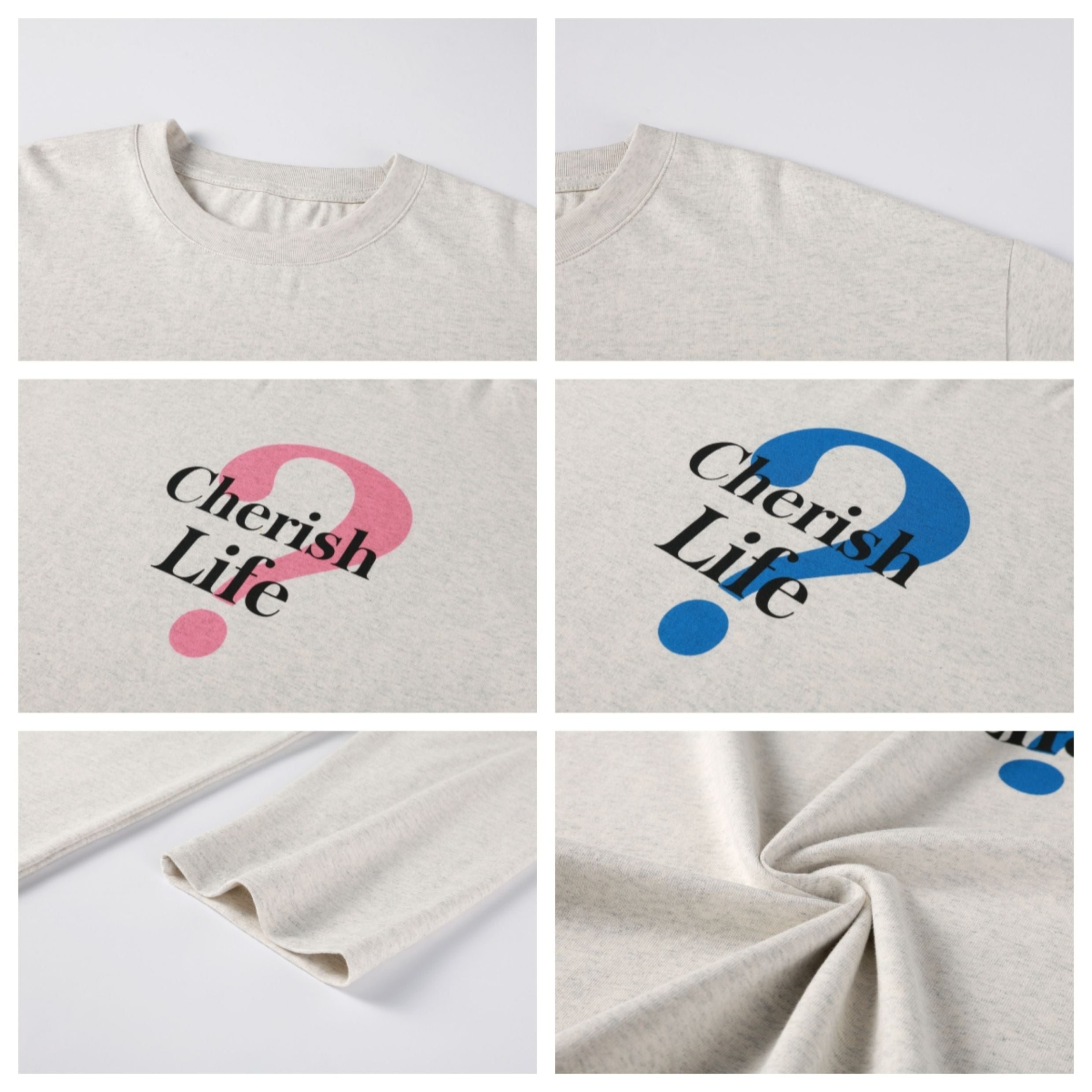 NOVACAM Question Mark Print Long Sleeve Tee