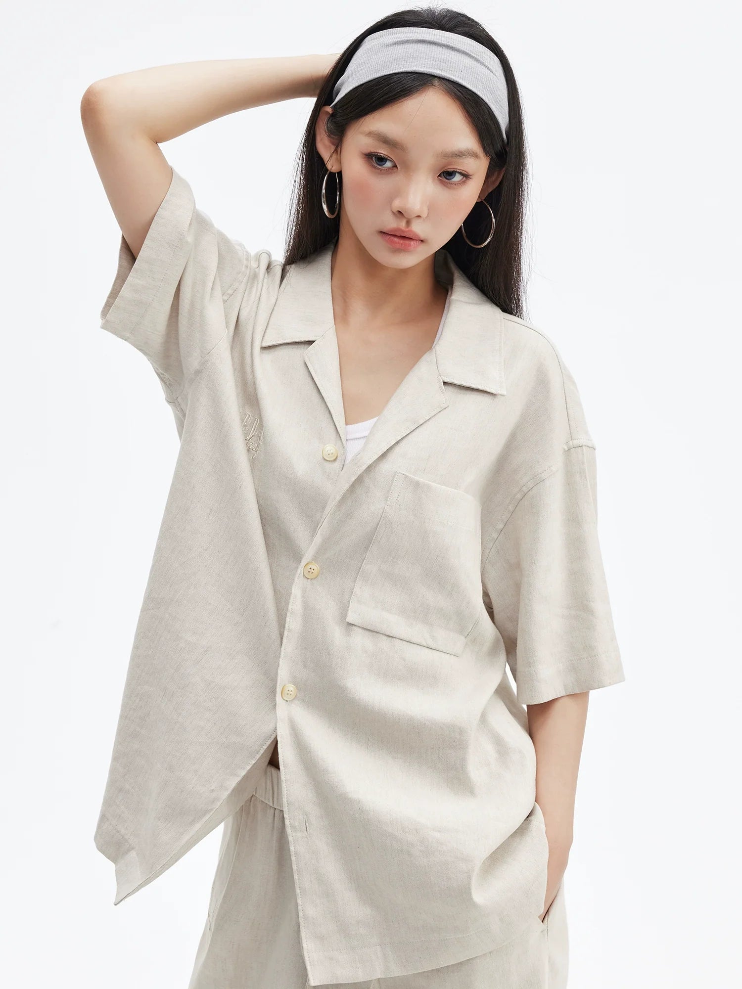 MEDM Linen Cuban Collar Shirt