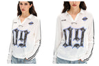 F3F Select Numbering Stripe Sleeve Mesh Long Sleeve Polo Jersey